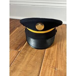 Kingform Vintage US Army Military Black Enlisted Service Cap ASU Military7 1/8
